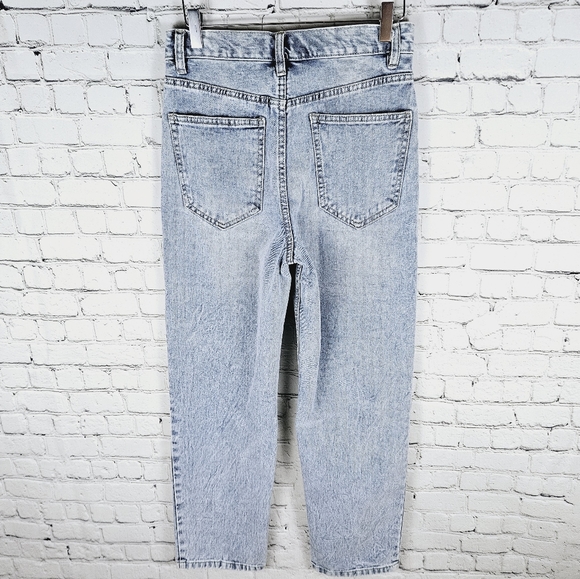 RE/USED | 100% cotton criss-cross high waist straight leg jeans - Picture 2 of 9